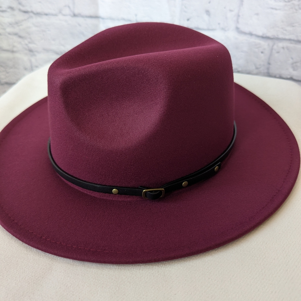 Stylish Burgundy Fedora Hat